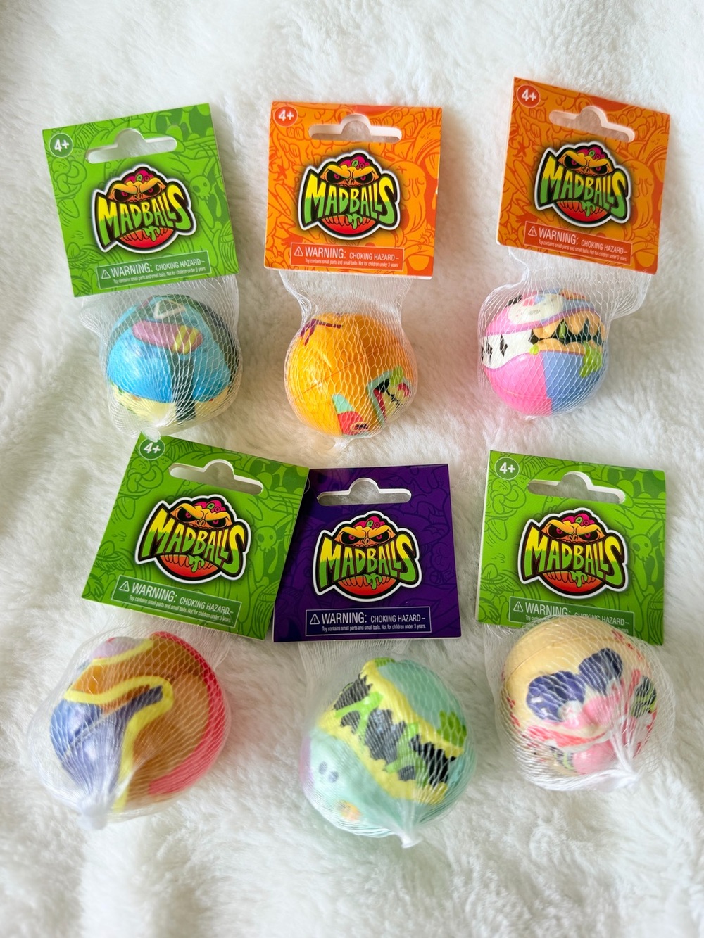 Madballs Minis Lot of 6 - Series 1 Foam Balls - Five Below Gross-Out Toys 80s